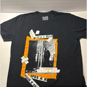 Nas life's a b*tch NY state of Mind Tshirt‎ (large)